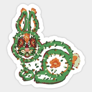 Mexican Cactus Flower Bunny Rabbit Sticker